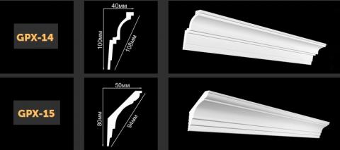 Плинтус потолочный Glanzepol GPX-14 GPX-15