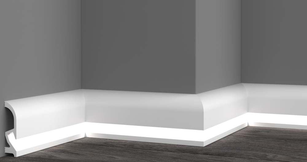 Напольный плинтус XPS HD полимер GPD-16 LED